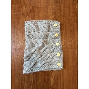 Carraig Donn Knitwear Snood Scarf with Button Gray 100% Merino Wool
